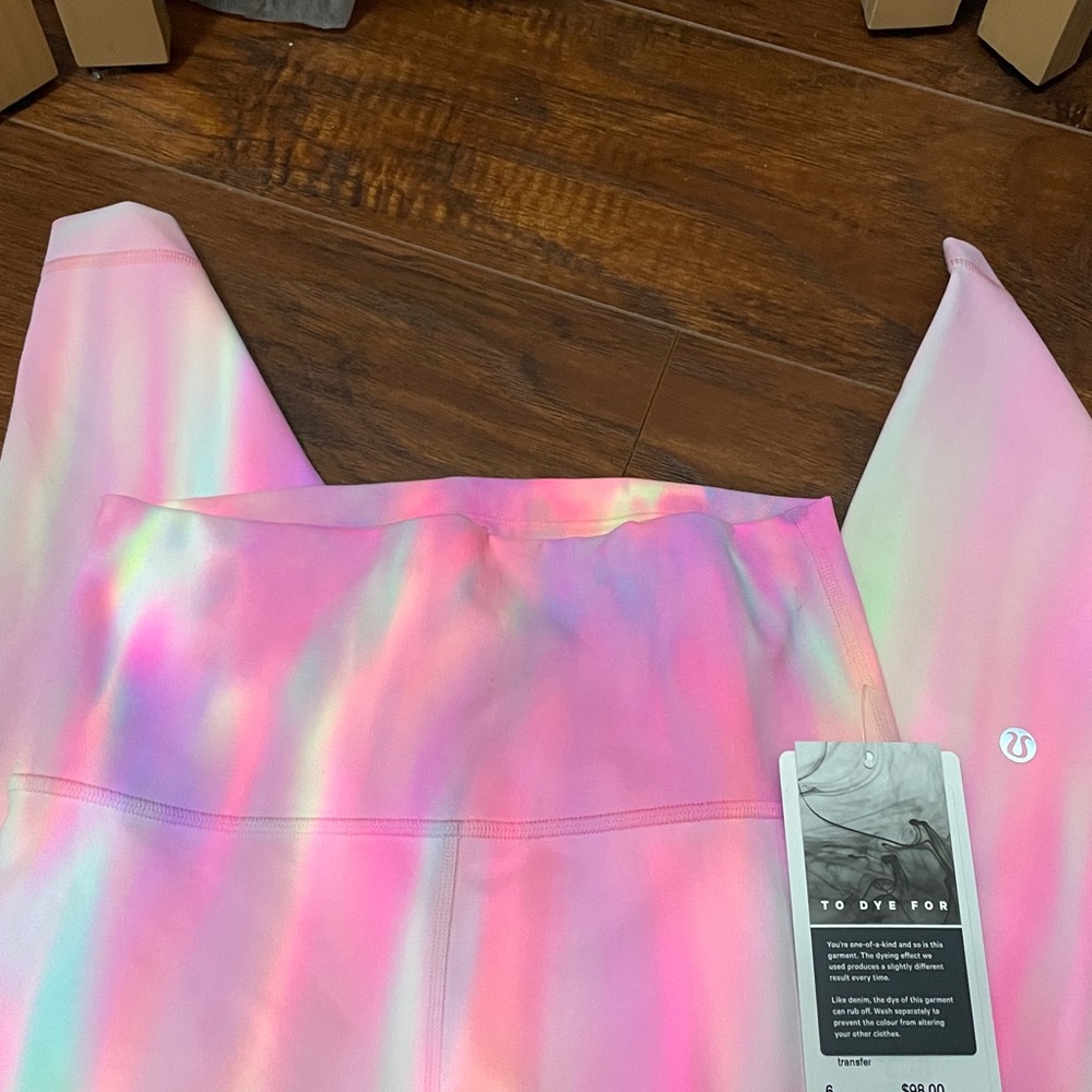 NWT lululemon Wunder train HR tight 25” wash PSYM Psychedelic pink size 6 small - Picture 3 of 6